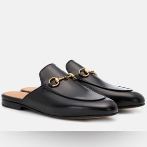 Gucci Princetown Leather Slippers - Size 38EU/7.5US